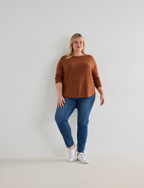 North South Curve Merino Blend Curve Hem Jumper, Nutshell product photo View 03 L