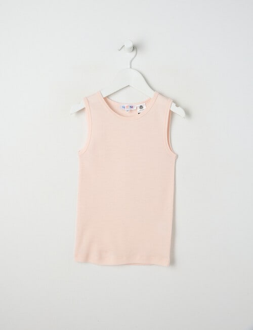 Blue Ink Merino Singlet, Powder Pink, 3-7 product photo