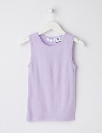 Blue Ink Merino Singlet, Soft Lilac, 2-7 product photo