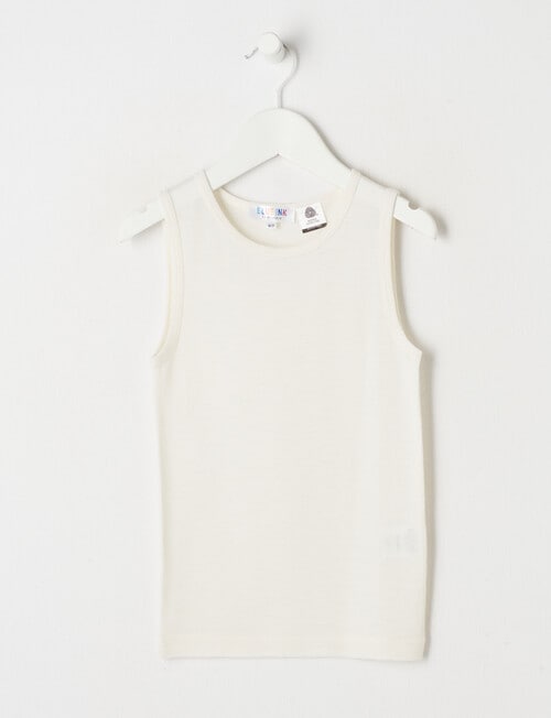 Blue Ink Merino Singlet, Winter White, 2-7 product photo