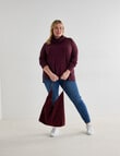 North South Curve Merino Blend Roll Neck Sweater, Cherry Lacquer product photo View 03 S