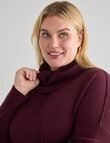 North South Curve Merino Blend Roll Neck Sweater, Cherry Lacquer product photo View 05 S