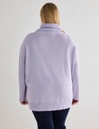 North South Curve Merino Blend Roll Neck Sweater, Galactic Lilac product photo View 02 S