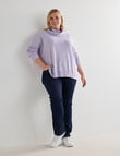 North South Curve Merino Blend Roll Neck Sweater, Galactic Lilac product photo View 03 S