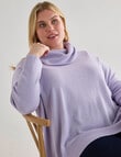 North South Curve Merino Blend Roll Neck Sweater, Galactic Lilac product photo View 08 S