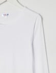 Blue Ink Bamboo Long Sleeve Top, White, 8-14 product photo View 02 S