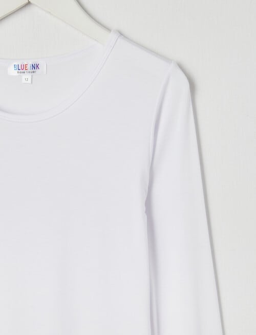 Blue Ink Bamboo Long Sleeve Top, White, 8-14 product photo View 02 L