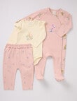 Little Bundle Forest Friends Sleep Set, 3-Piece, Pink & Cream product photo