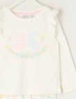 Sleep Mode Gingham Bunny Knit Long PJ Set, Vanilla, 2-8 product photo View 02 S