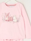 Sleep Mode Fawn & Friend Knit Long PJ Set, Pink Sorbet, 2-8 product photo View 02 S