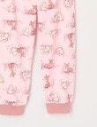 Sleep Mode Fawn & Friend Knit Long PJ Set, Pink Sorbet, 2-8 product photo View 03 S
