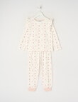 Sleep Mode Ballet Bow Knit Long PJ Set, Vanilla, 2-8 product photo