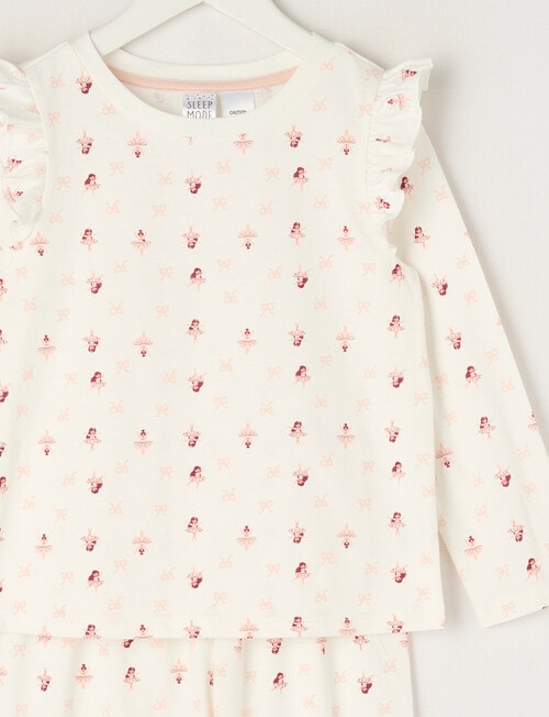 Sleep Mode Ballet Bow Knit Long PJ Set, Vanilla, 2-8 product photo View 02 L