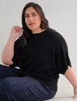 North South Curve Merino Blend Crew Neck Top, Black product photo