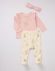 Little Bundle Forest Friends Sleep Set, 3-Piece, Pink & Cream product photo
