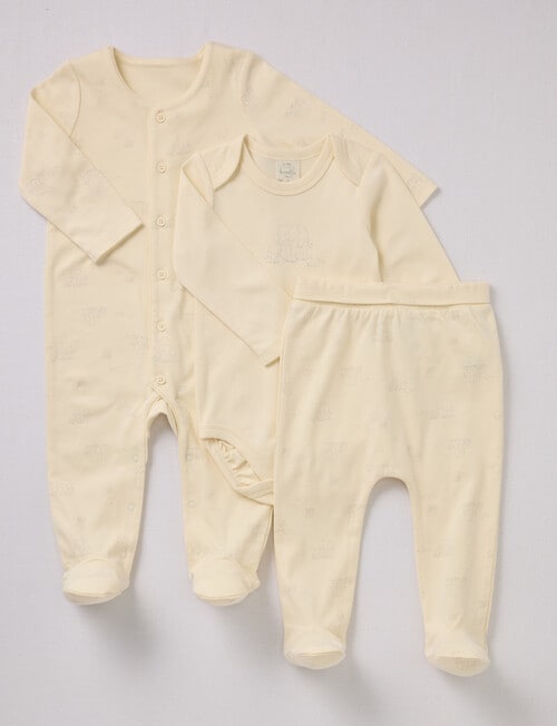 Little Bundle Elephant Sleep Set, 3-Piece, Cream product photo