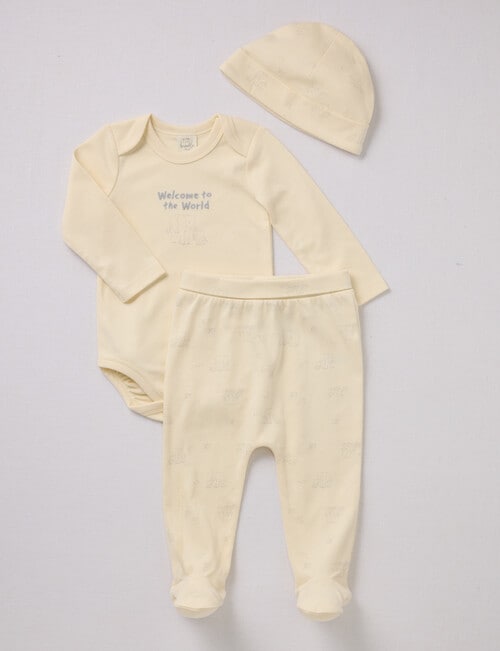 Little Bundle Elephant Sleep Set, 3-Piece, Cream product photo
