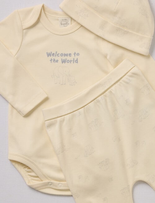 Little Bundle Elephant Sleep Set, 3-Piece, Cream product photo View 02 L