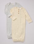 Little Bundle Elephant Gown Sleep Set, 2-Piece, Grey & Cream product photo