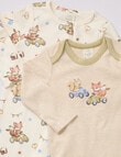 Little Bundle Little Bear Sleep Set, 3-Piece, Green & Cream product photo View 02 S