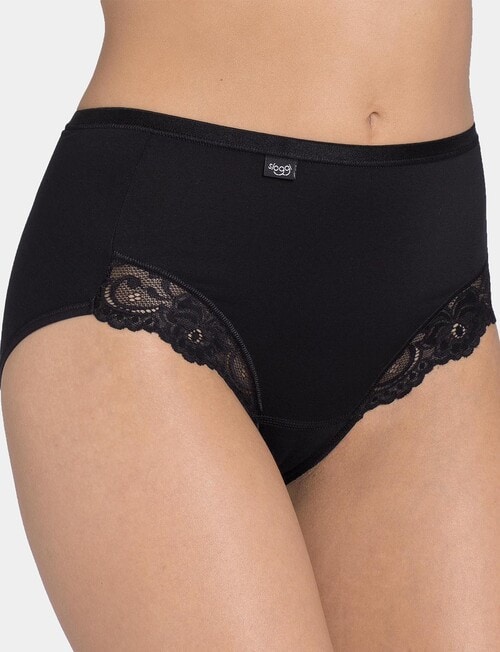 Sloggi Romance Maxi Brief, Black product photo View 02 L