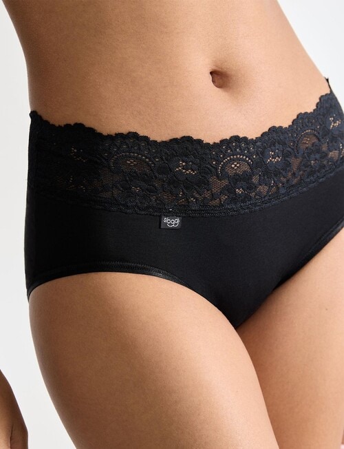 Sloggi Romance Midi Brief, Black product photo View 02 L