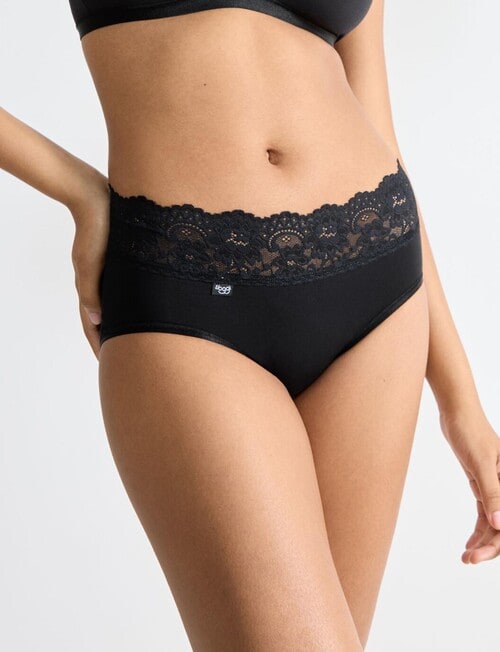 Sloggi Romance Midi Brief, Black product photo View 04 L