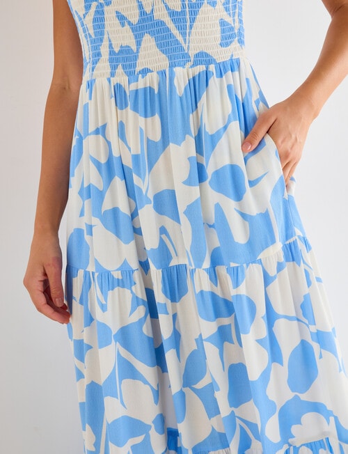 Whistle Shirred Front Dress, Azure product photo View 05 L