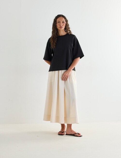 Mineral Boxy Crop Short Sleeve Tee, Black product photo View 07 L