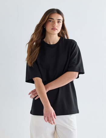 Mineral Boxy Oversize Short Sleeve Tee, Black product photo