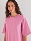 Mineral Boxy Oversize Short Sleeve Tee, Nostalgic Pink product photo