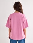 Mineral Boxy Oversize Short Sleeve Tee, Nostalgic Pink product photo View 02 S