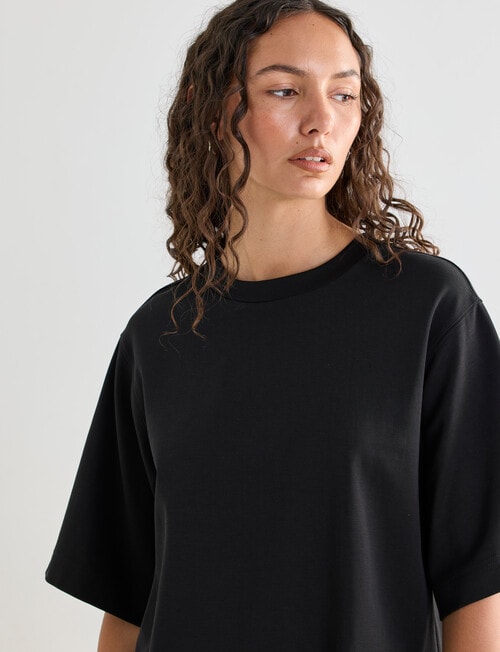 Mineral Boxy Crop Short Sleeve Tee, Black product photo
