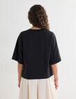 Mineral Boxy Crop Short Sleeve Tee, Black product photo View 02 S