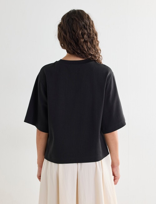 Mineral Boxy Crop Short Sleeve Tee, Black product photo View 02 L
