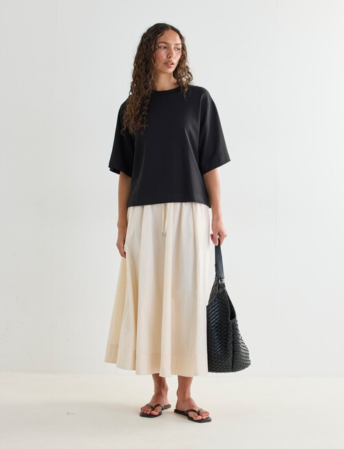 Mineral Boxy Crop Short Sleeve Tee, Black product photo View 03 L