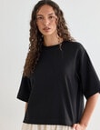 Mineral Boxy Crop Short Sleeve Tee, Black product photo View 04 S