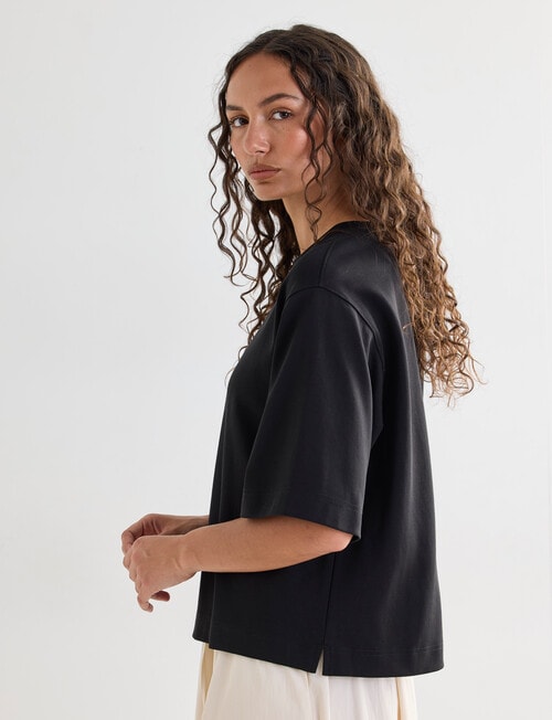 Mineral Boxy Crop Short Sleeve Tee, Black product photo View 05 L