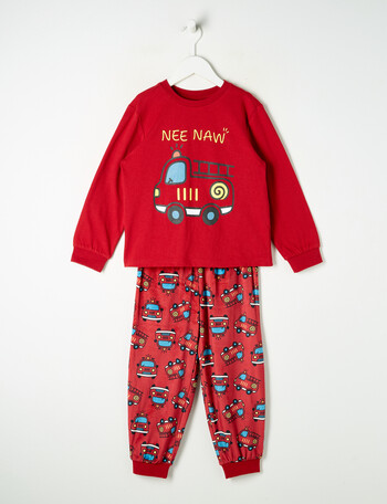 Sleep Mode Emergency Butter Fleece PJ Set, Red, 2-8 product photo