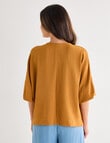 Whistle V-Neck Tie Hem Top, Amber product photo View 02 S