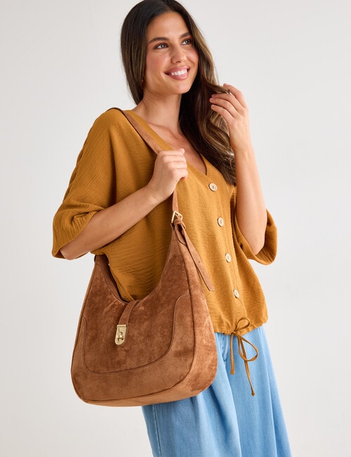 Whistle V-Neck Tie Hem Top, Amber product photo View 06 L