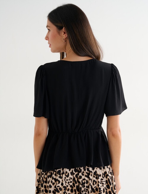 Whistle Tie Front Top, Black product photo View 02 L