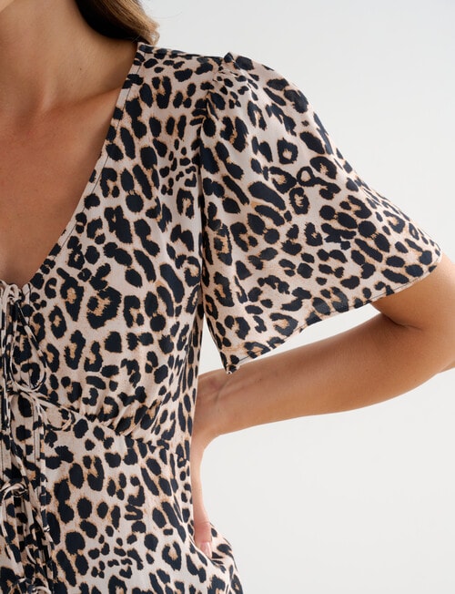 Whistle Tie Front Top, Animal Print product photo View 05 L