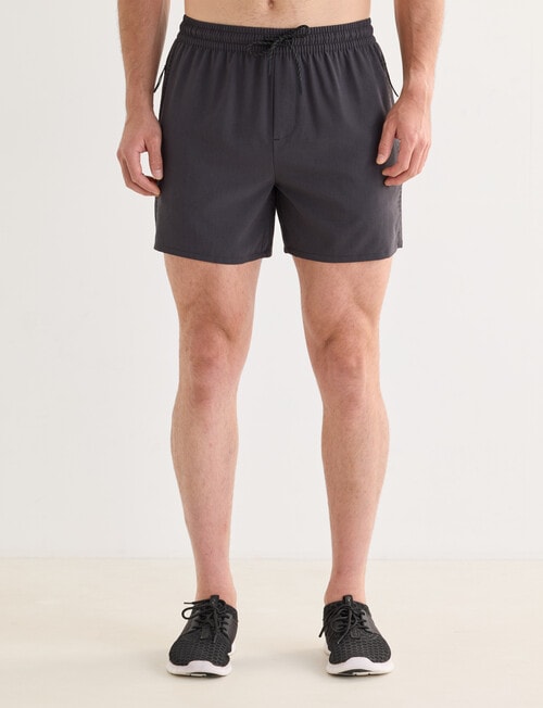 Gym Equipment Laser Melange Short, Grey product photo View 04 L