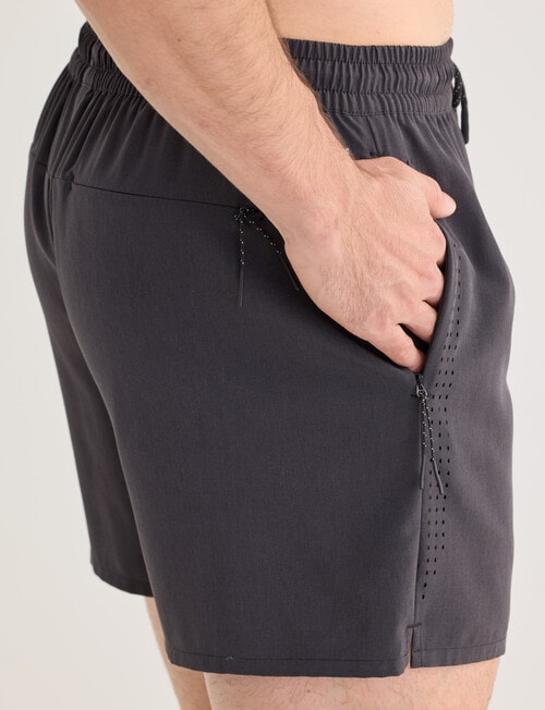 Gym Equipment Laser Melange Short, Grey product photo View 05 L