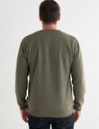 Chisel Fashion Fleece Crew Sweatshirt, Khaki Marle product photo View 02 S
