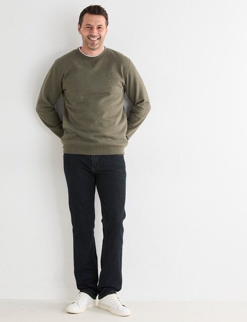 Chisel Fashion Fleece Crew Sweatshirt, Khaki Marle product photo View 03 L