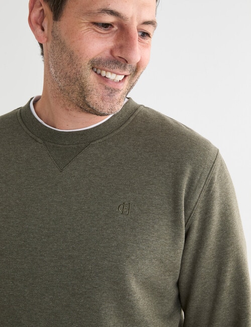 Chisel Fashion Fleece Crew Sweatshirt, Khaki Marle product photo View 04 L