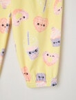 Sleep Mode Bubble Tea Butter Fleece PJ Set, Yellow, 2-8 product photo View 03 S