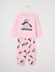 Sleep Mode Snuggle Puff Butter Fleece PJ Set, Pink, 2-8 product photo